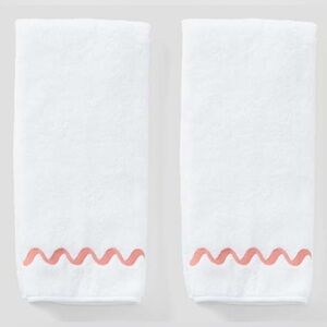 Brand New Weezie Towels Wave Embroidered Hand Towels (pair)